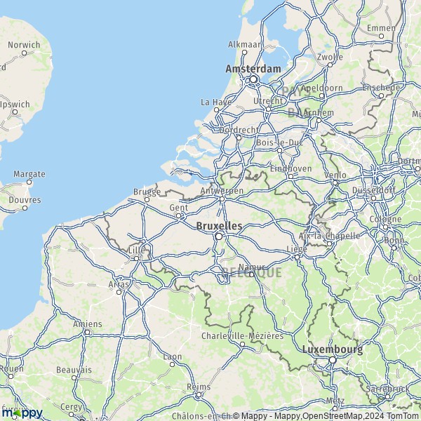La carte de la région Région Flamande